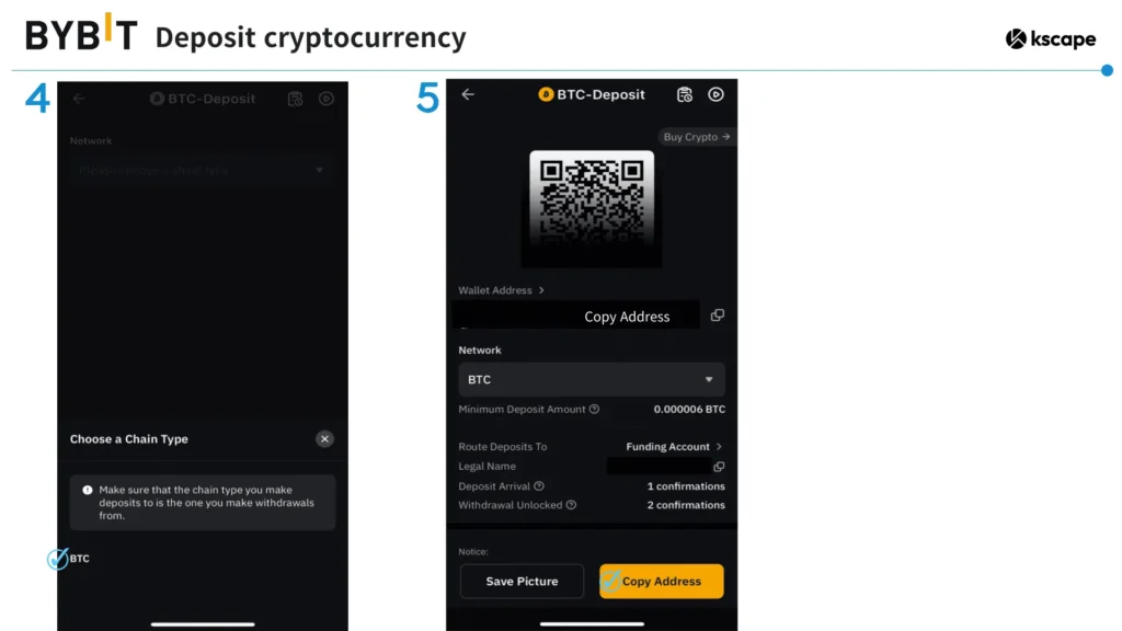 Bybit deposit process image