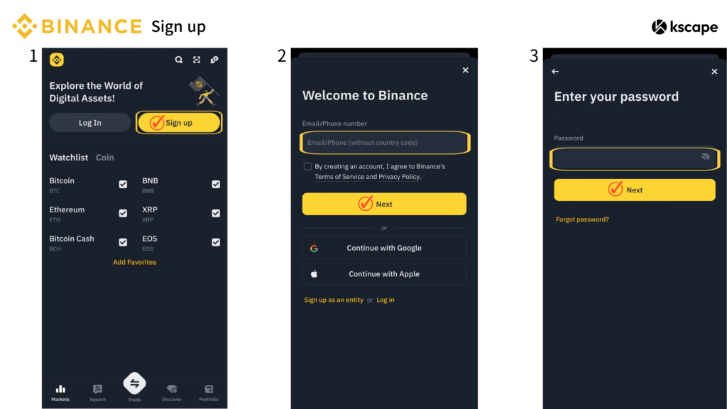 binance sing up image