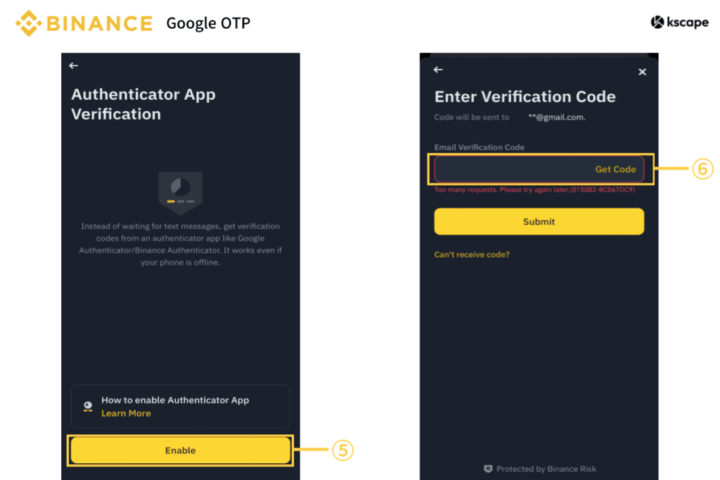 Binance-Google-OTP-Enable-and-Email-Verification