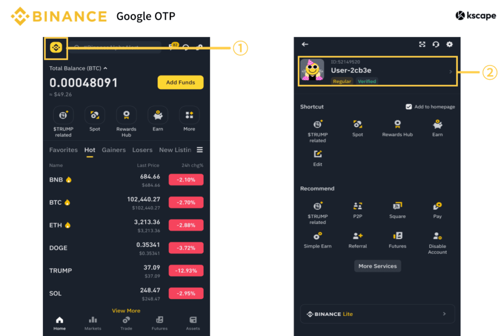 Binance-Google-OTP-Profile-Access-and-Verification