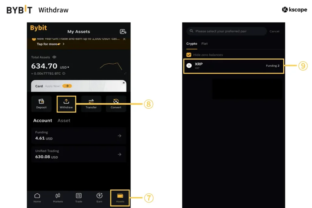 Bybit-Withdraw-Guide-XRP-Selection-Process