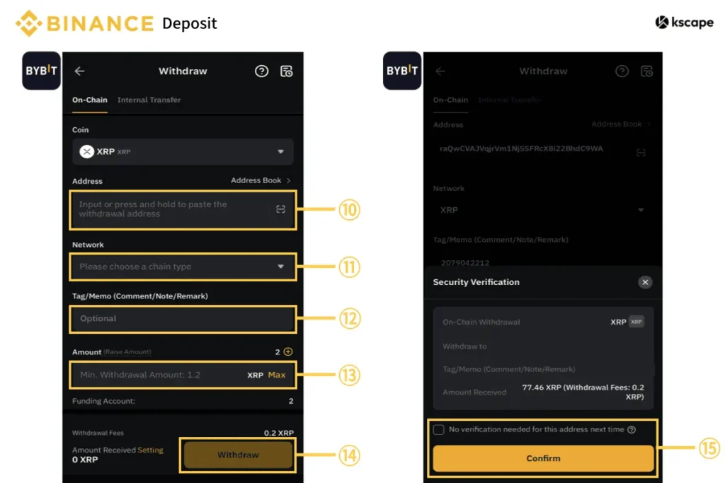 Bybit-Withdraw-XRP-Details