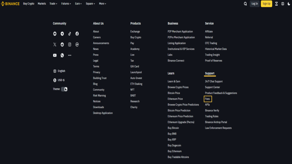 Check-Fees-on-Binance-Website