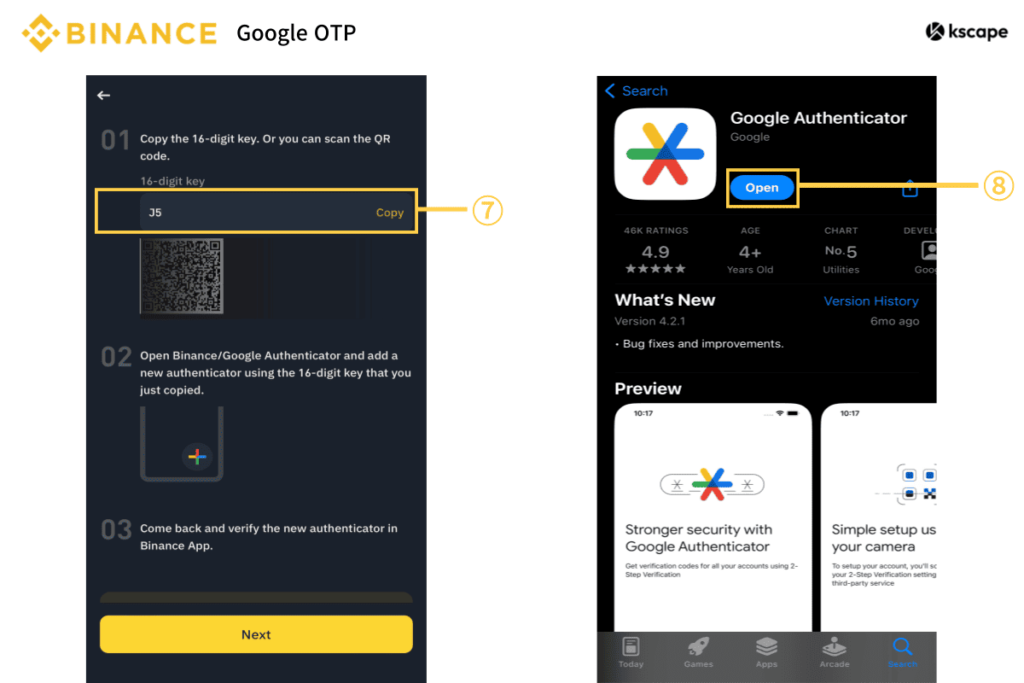 Google-OTP-Copy-Key-and-Open-authenticator-app