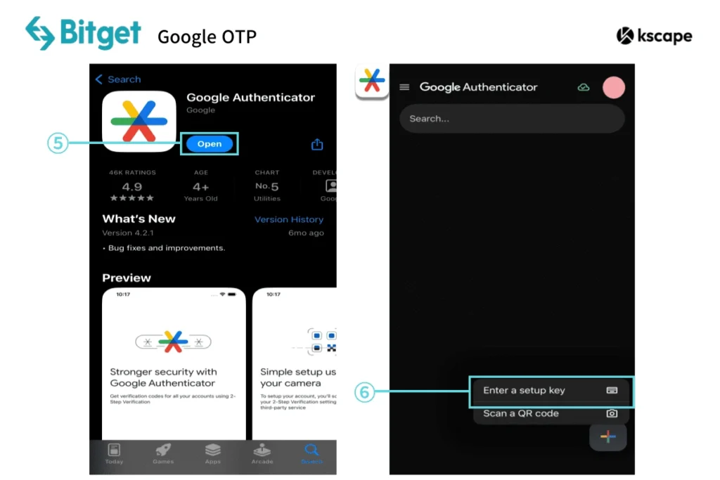 Opening Google Authenticator app