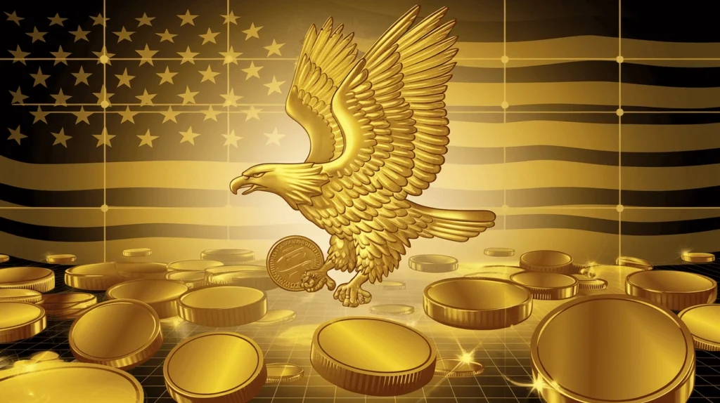 Trump’s Crypto Revolution-eagle and coin