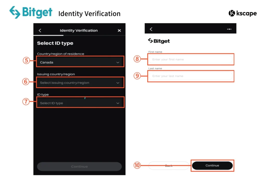 Bitget - Select Nationality