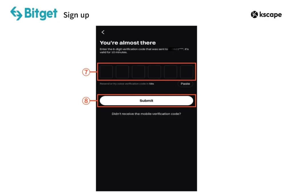Bitget - Verification Code Input